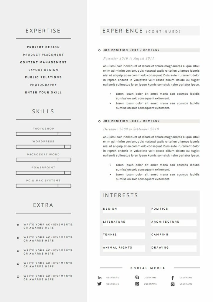 Cv Examples 5 Pages Resume Template 5 page pack | Petal – MasterBundles