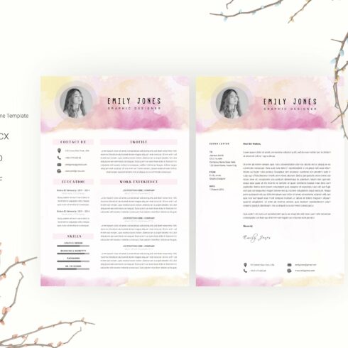 Water Color CV-Resume Template *C cover image.