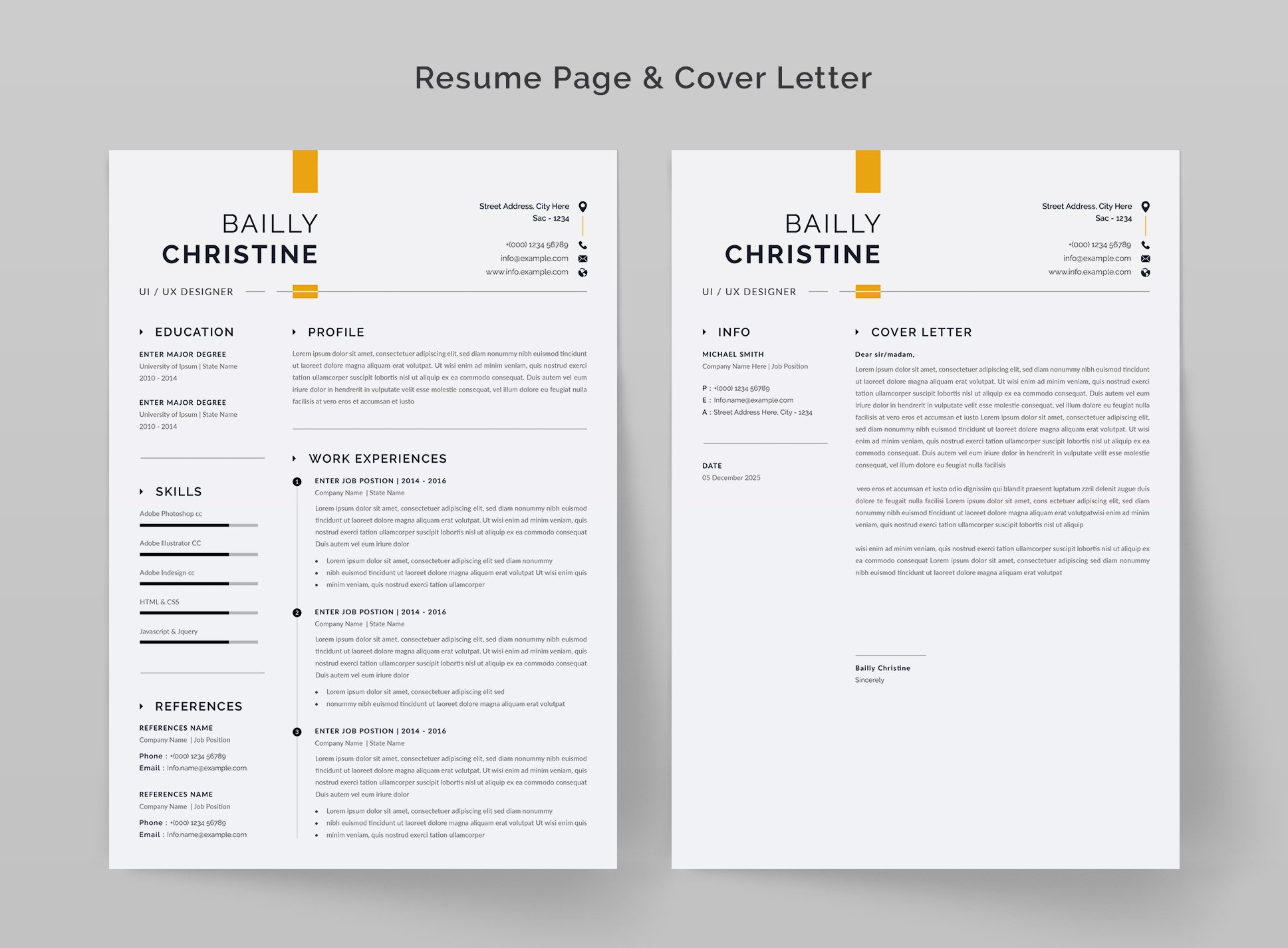 Minimal Resume / CV Template preview image.