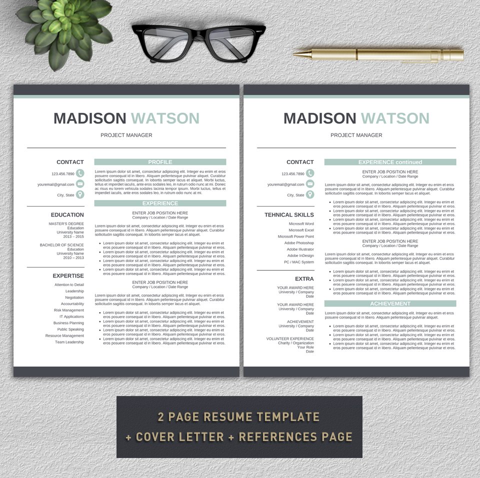 Resume Template | CV + Cover Letter preview image.