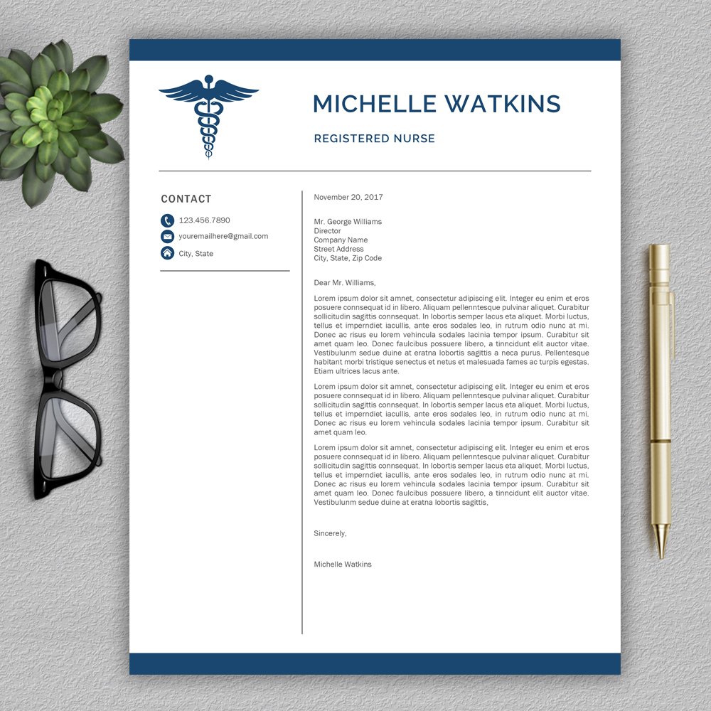 Professional nurse resume with a stethoscope on top of it.