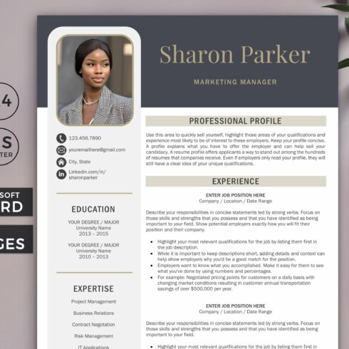 Resume Template + Cover Letter CV cover image.
