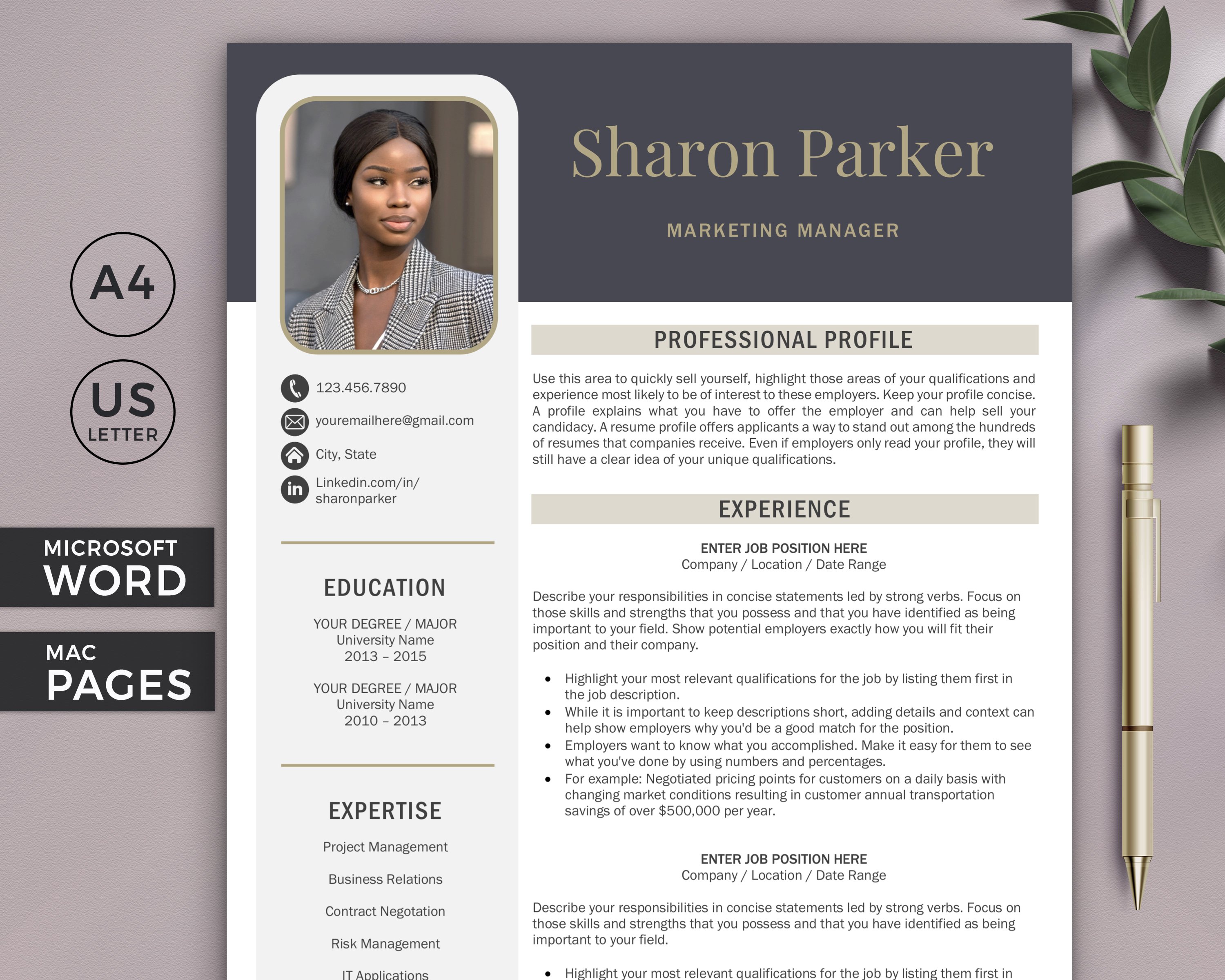Resume Template + Cover Letter CV cover image.