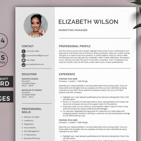 Resume - CV Template with Photo cover image.