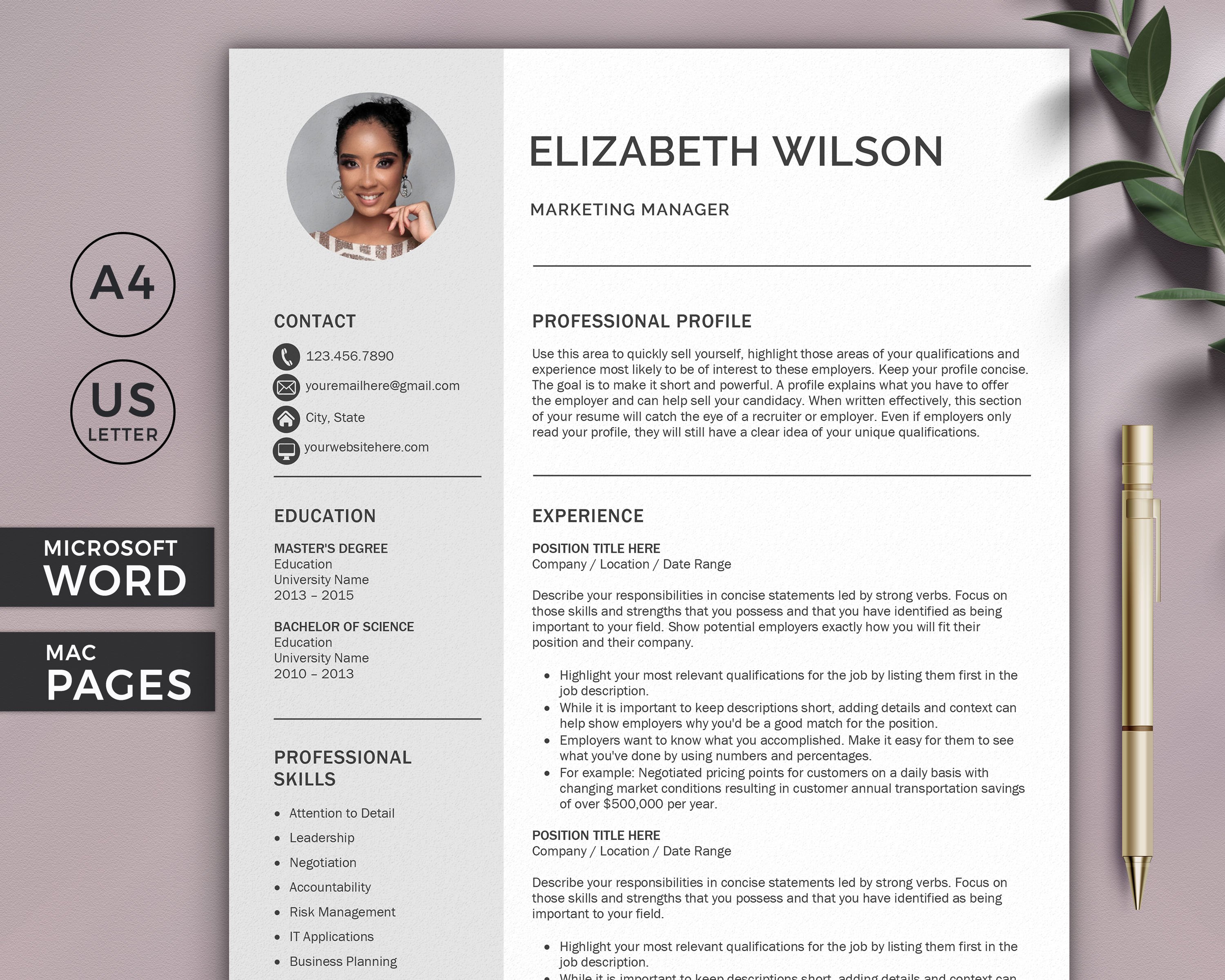 Resume - CV Template with Photo cover image.
