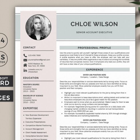 Modern Resume Template Word cover image.