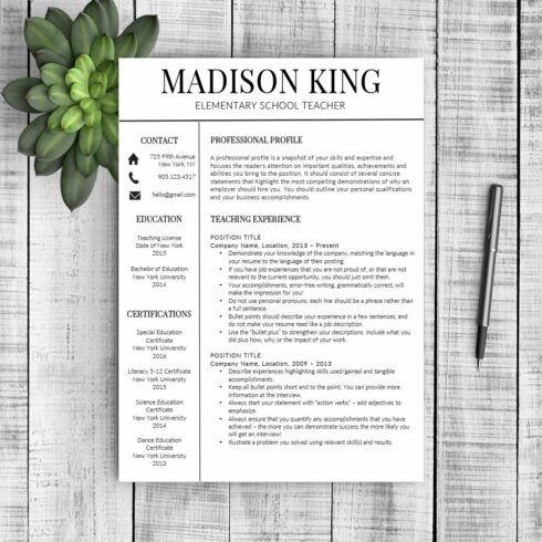 Resume Template "Madison" cover image.