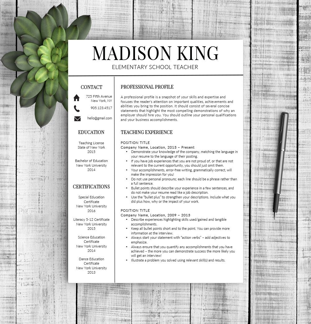 Resume Template "Madison" cover image.