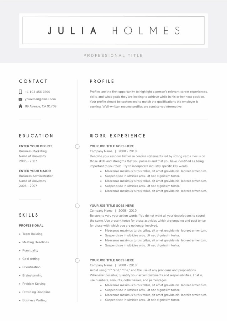 Resume Template & Cover Letter – MasterBundles