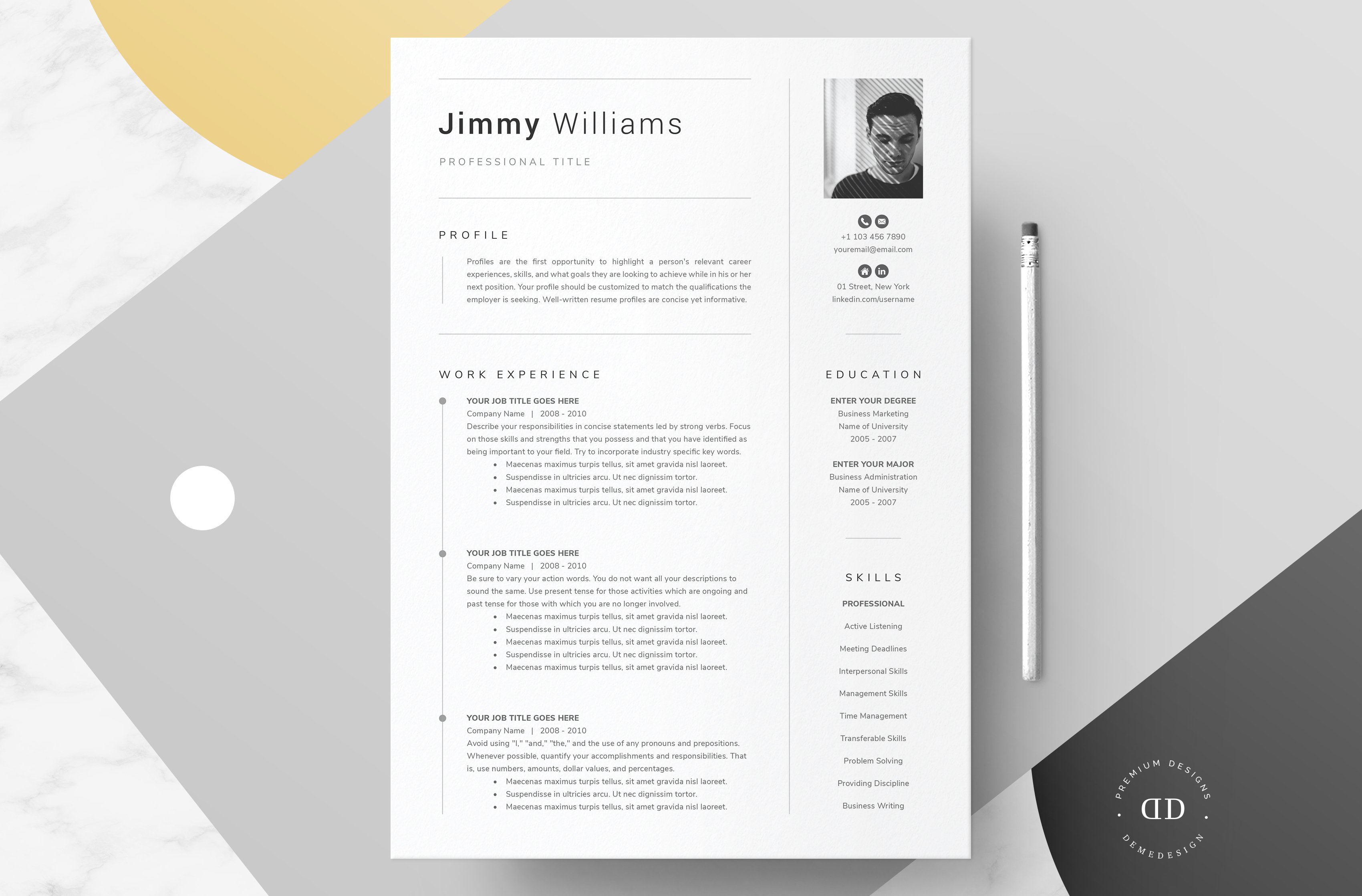 Word, Pages Resume Template Kit cover image.