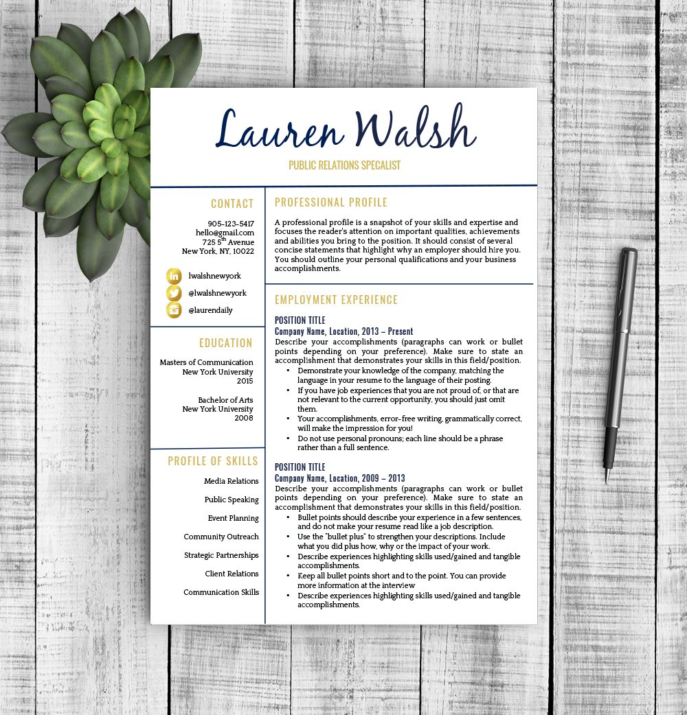 Resume Template - Lauren cover image.