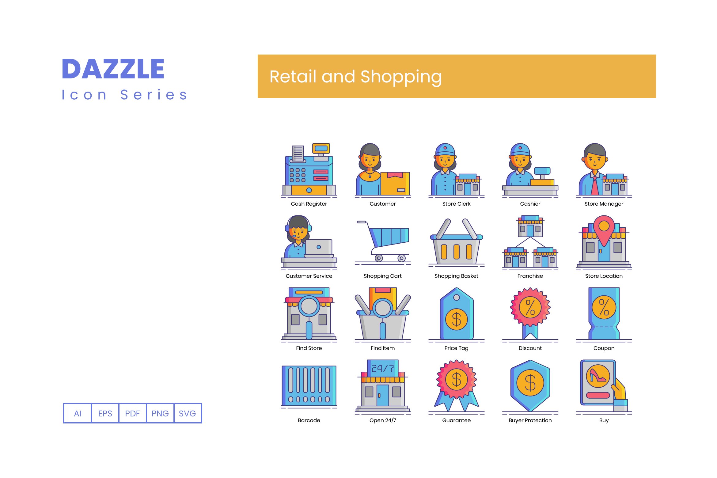 retail and shopping icons dazzle cm 2 89