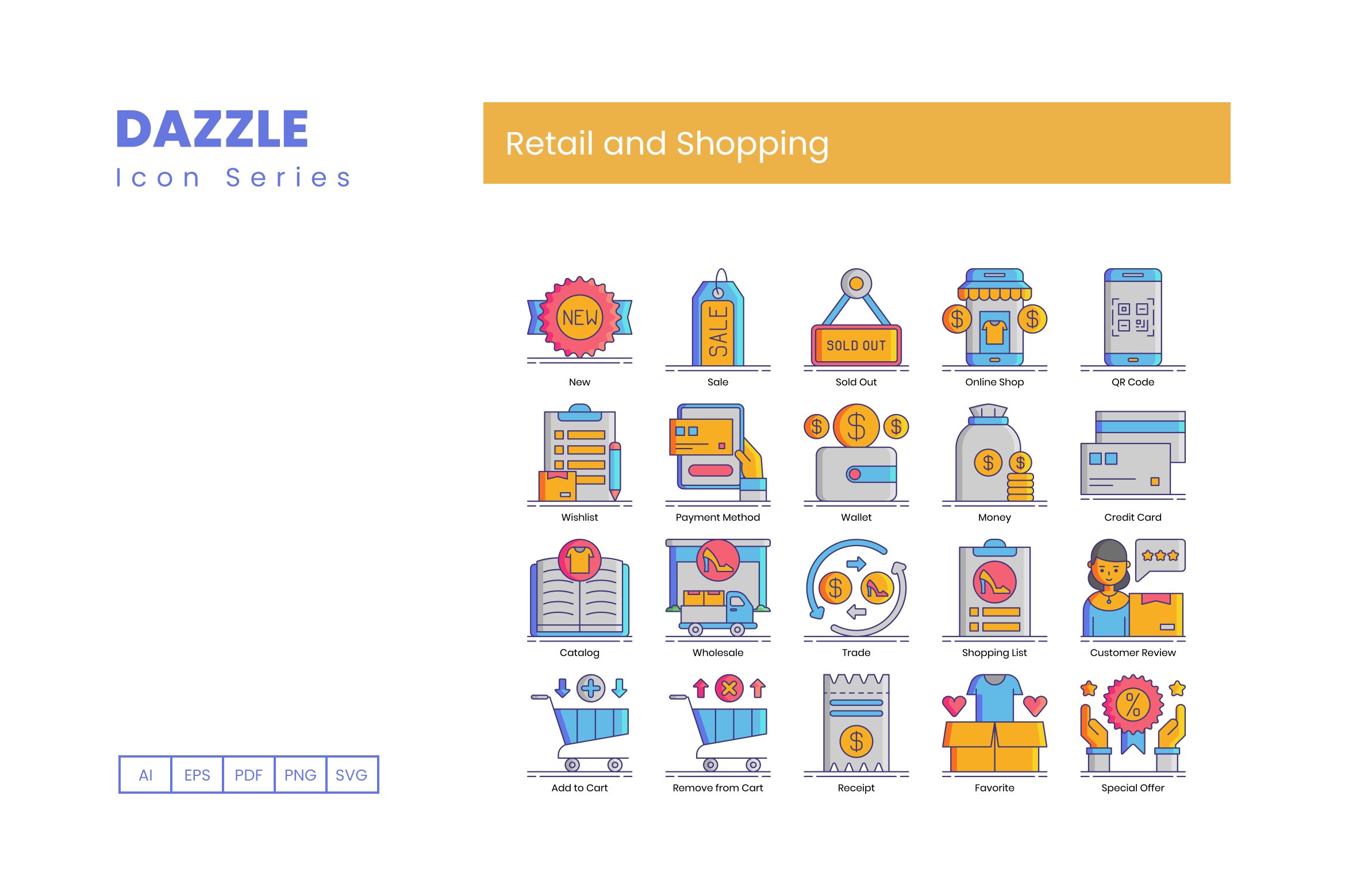 retail and shopping icons dazzle cm 3 861