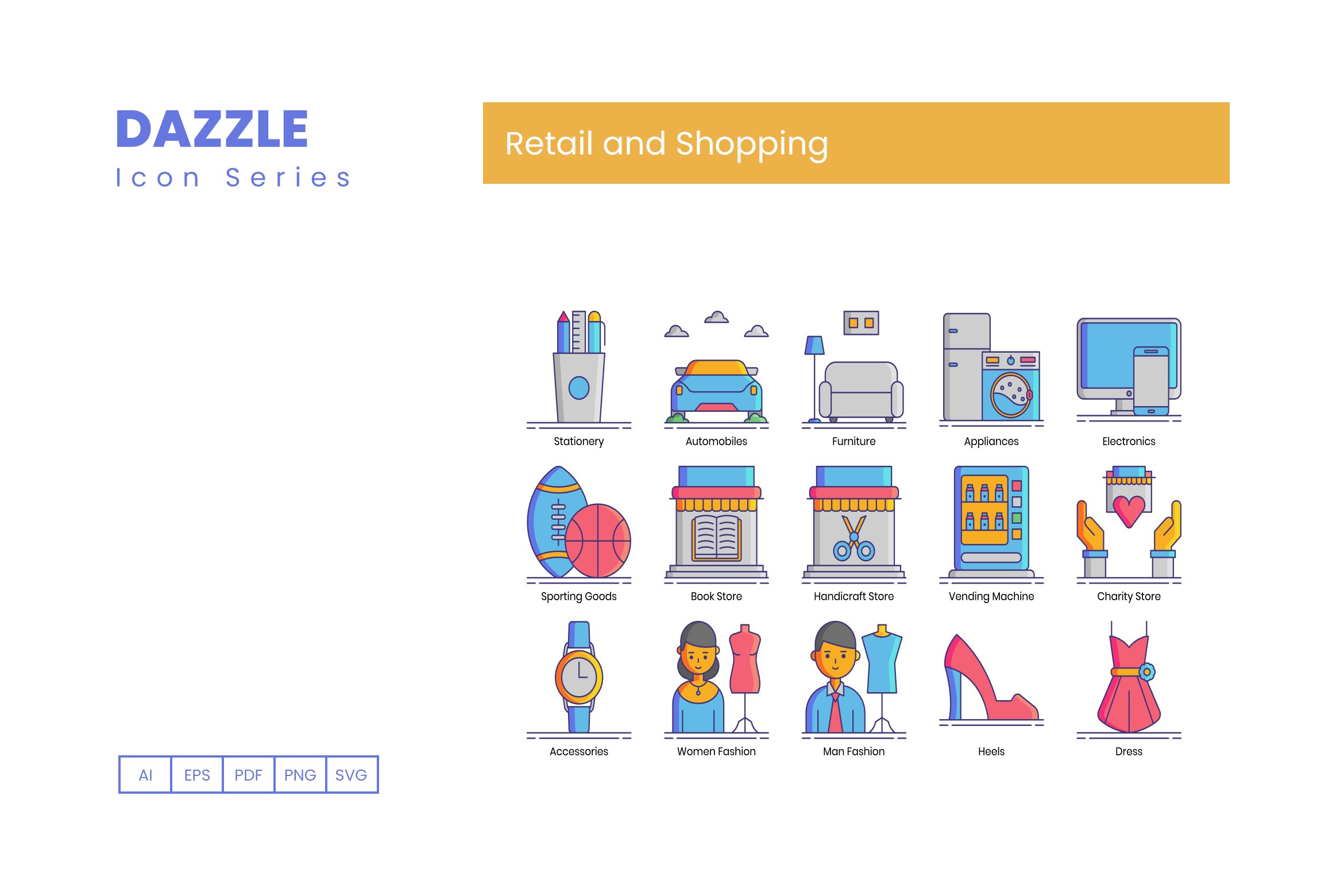retail and shopping icons dazzle cm 5 558