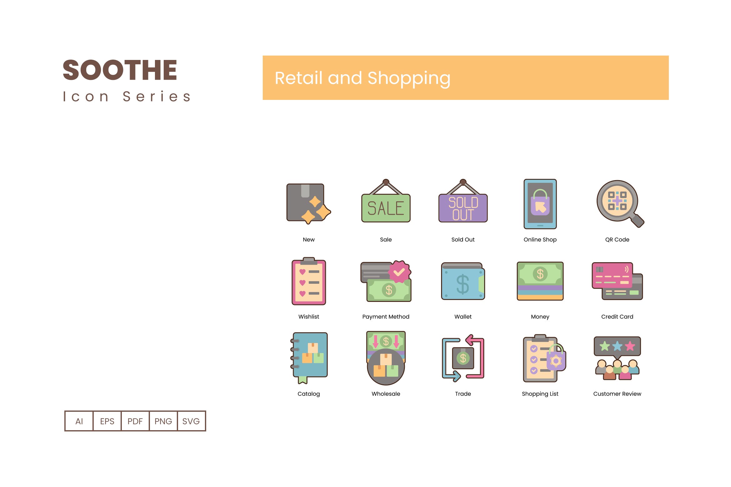 85 Retail & Shopping Icons - Soothe preview image.
