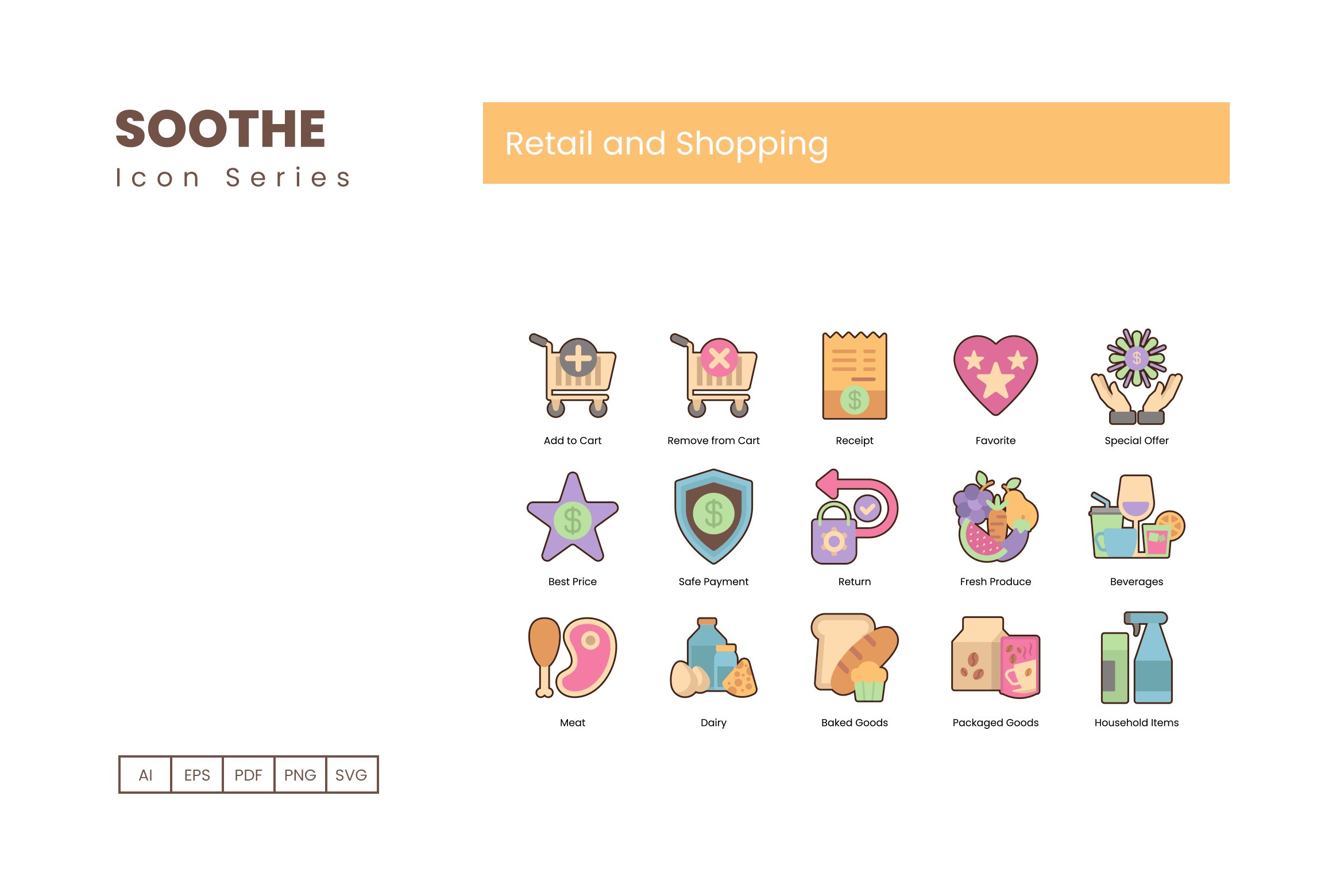 retail and shopping icons soothe cm 4 351