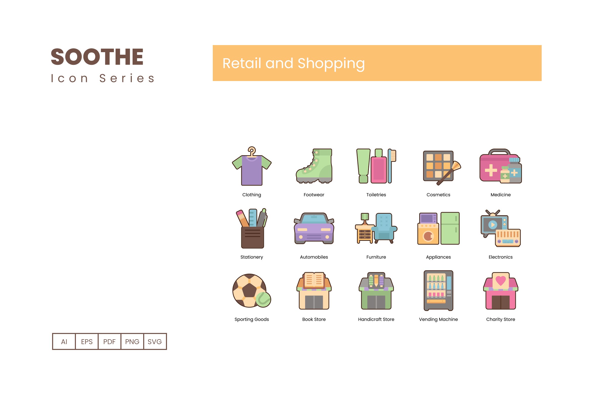 retail and shopping icons soothe cm 5 904