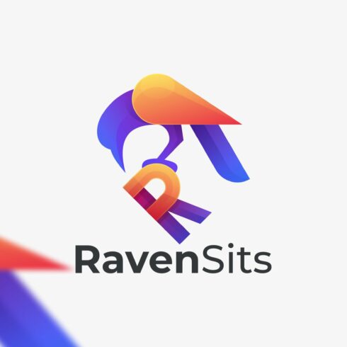 Raven Sits Gradient Colorful Logo cover image.