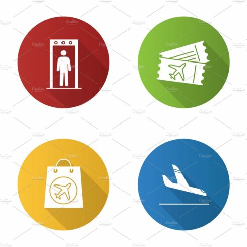Airport service icons set cover image.