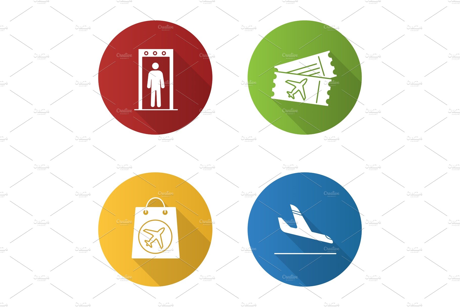 Airport service icons set cover image.
