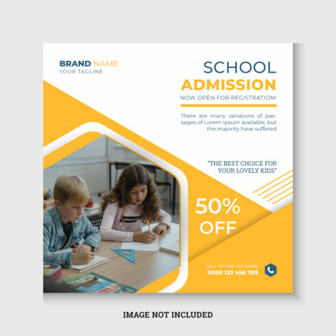 School education admission social media post cover image.