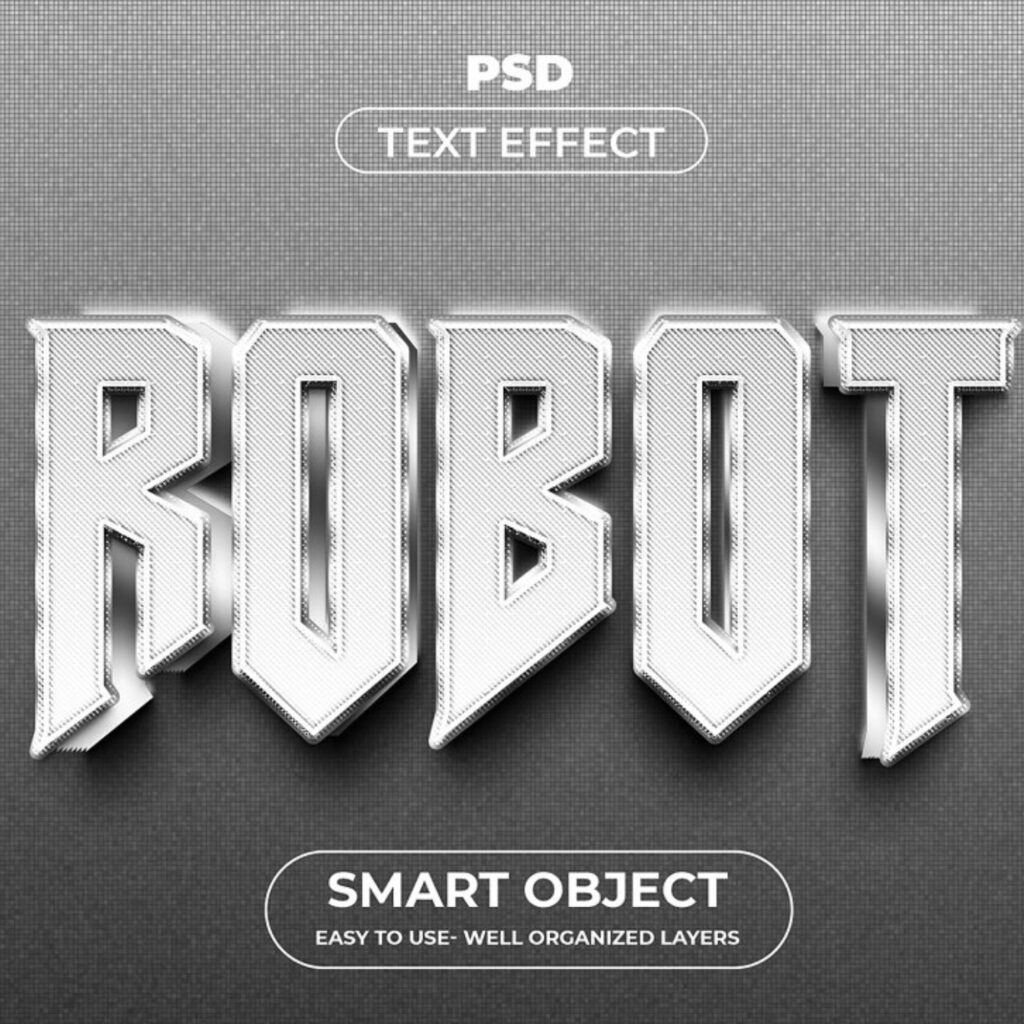 Robot 3D Editable PSD Text Effect Style – MasterBundles