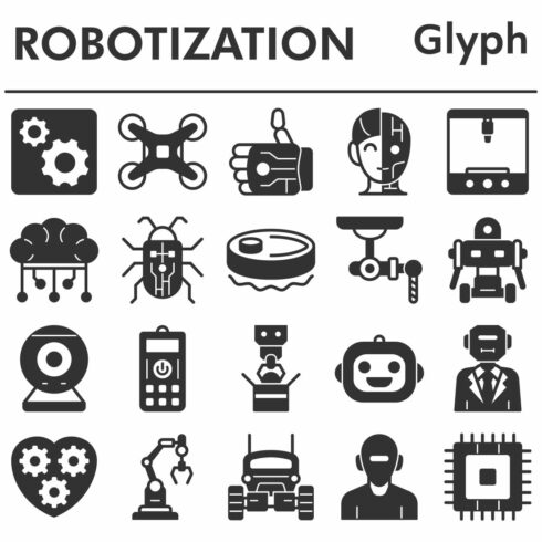 Set, robotization icons set_1 cover image.