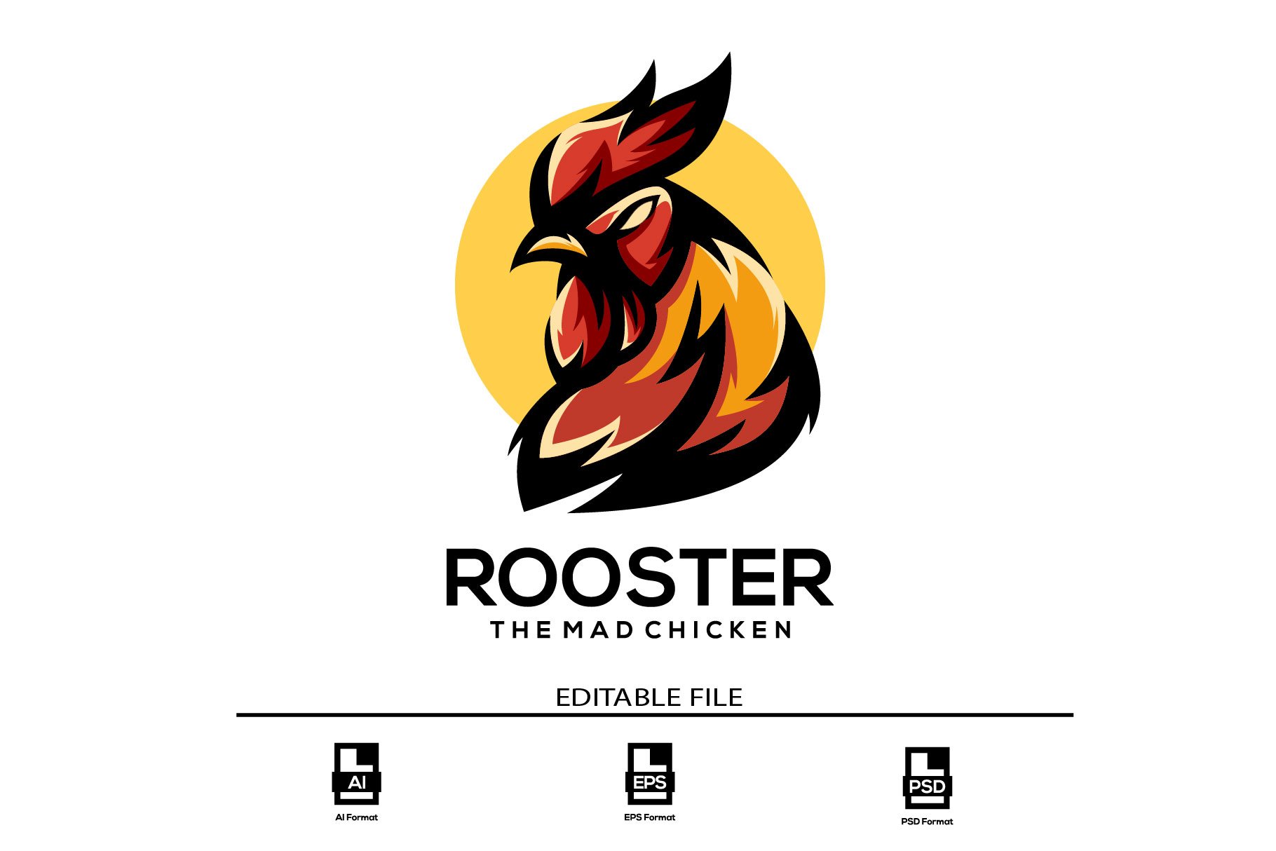 Rooster mascot illustration logo cover image.