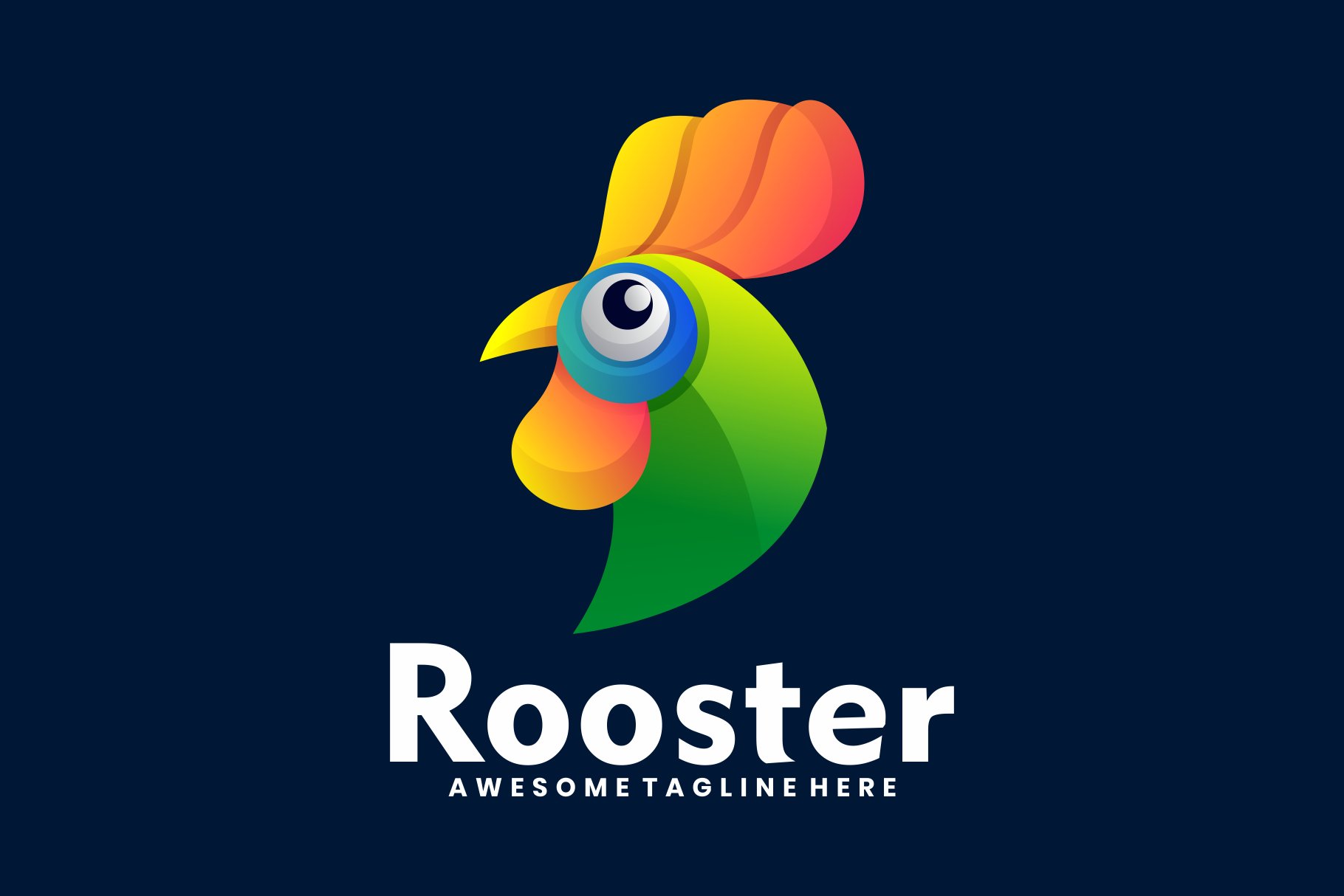 Rooster Gradient Colorful Style cover image.