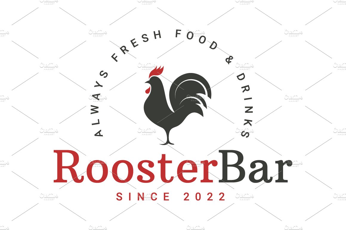 Rooster logo with rooster silhouette cover image.