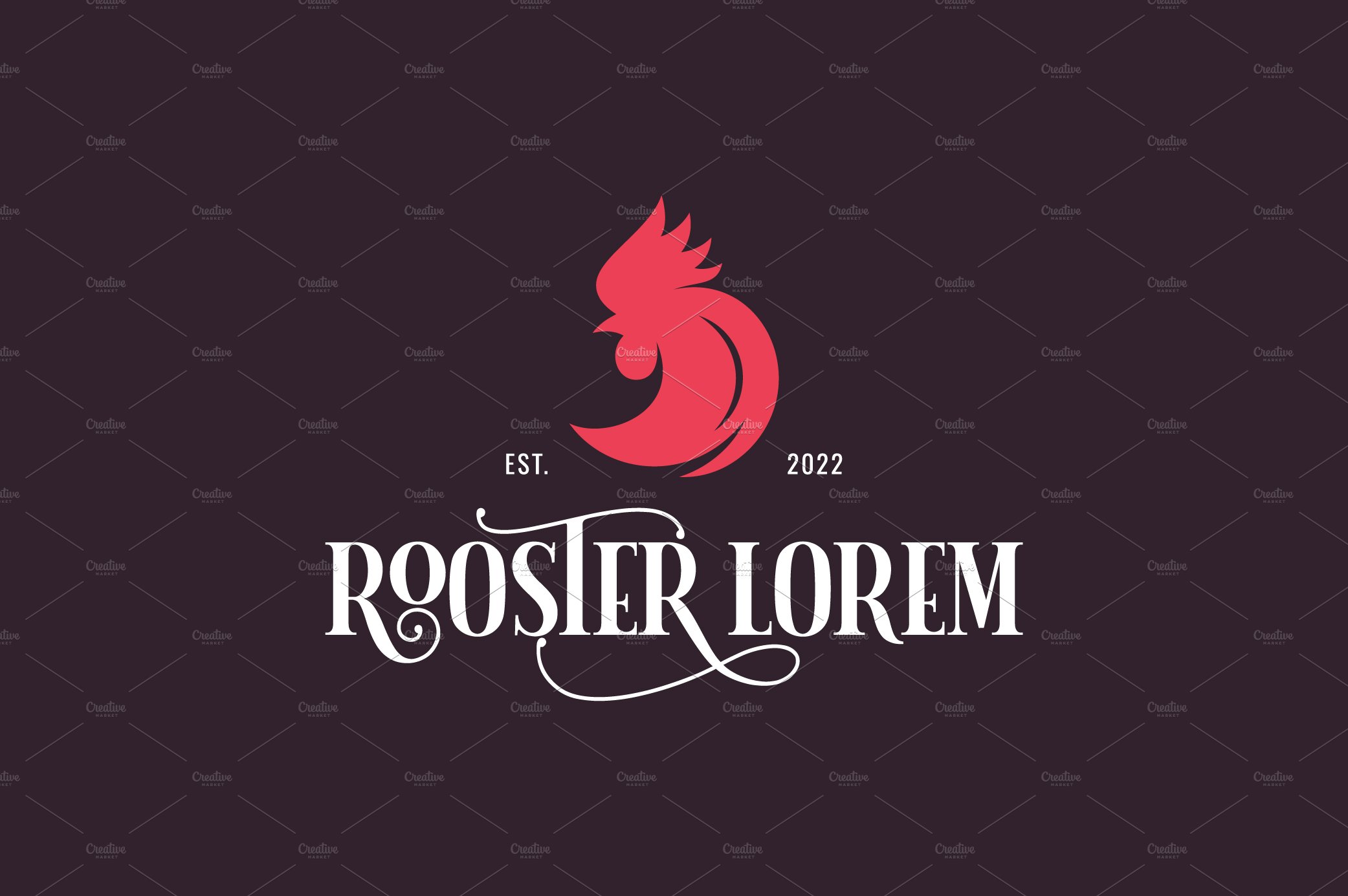 Rooster logo with rooster head. cover image.