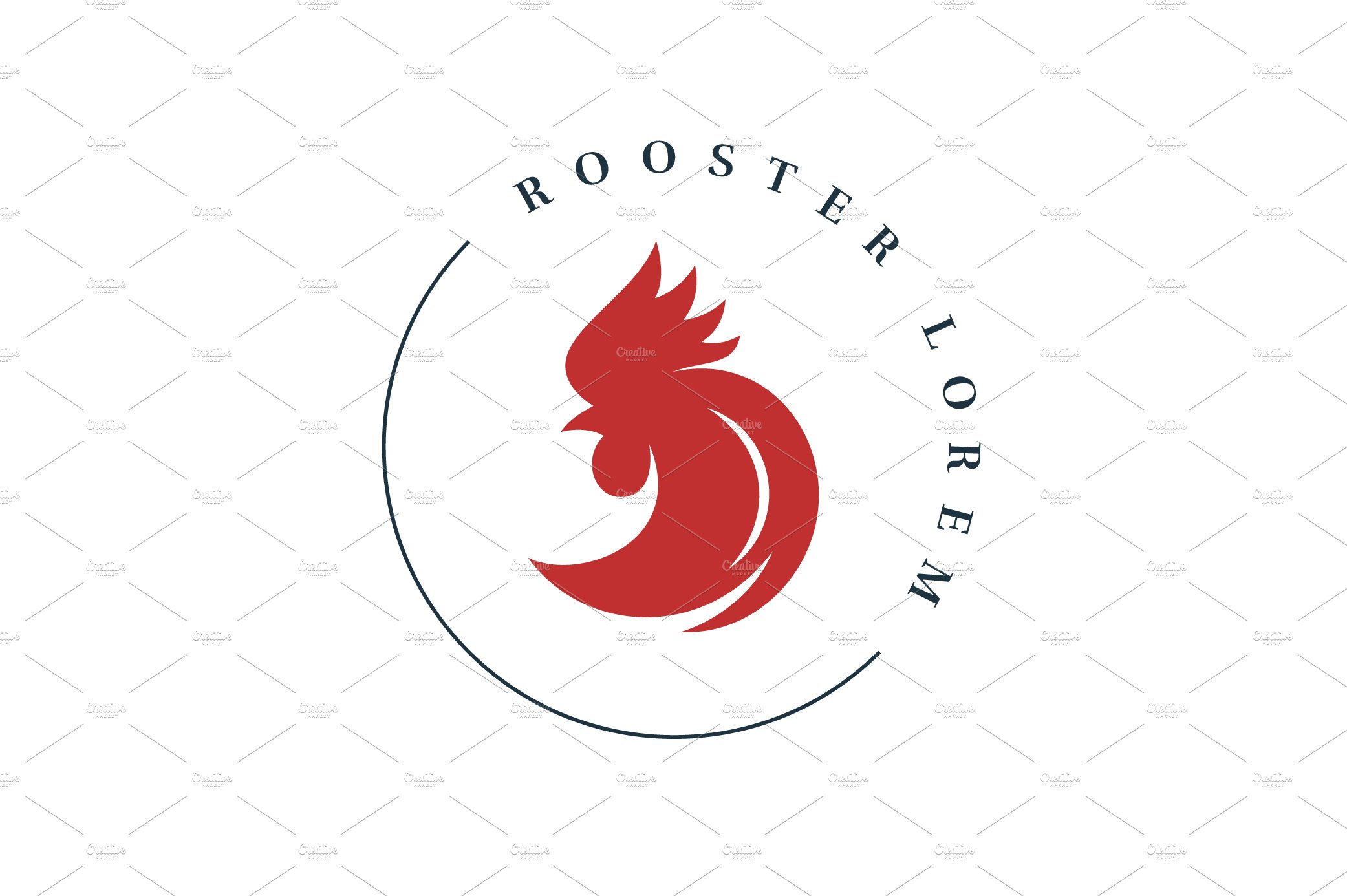 Rooster rounded logo. cover image.