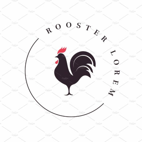 Rooster rounded logo with rooster. cover image.