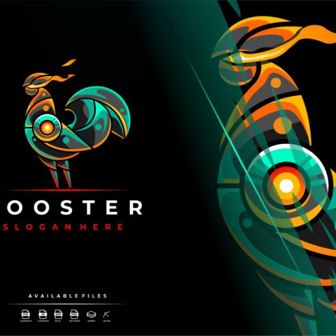Unique Robotic Rooster Mascot Logo cover image.