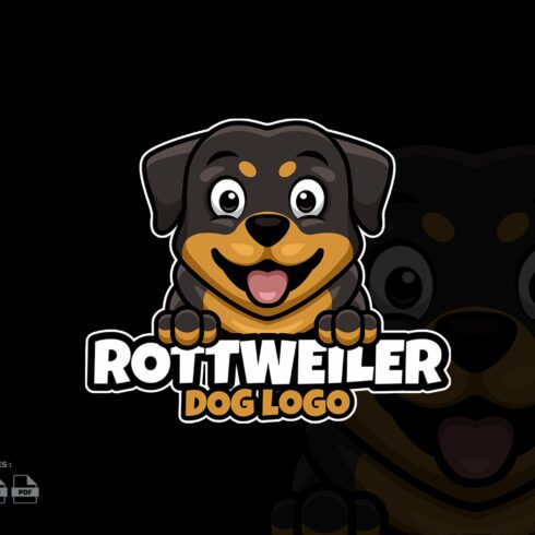 Rottweiler Pets Cartoon Logo cover image.