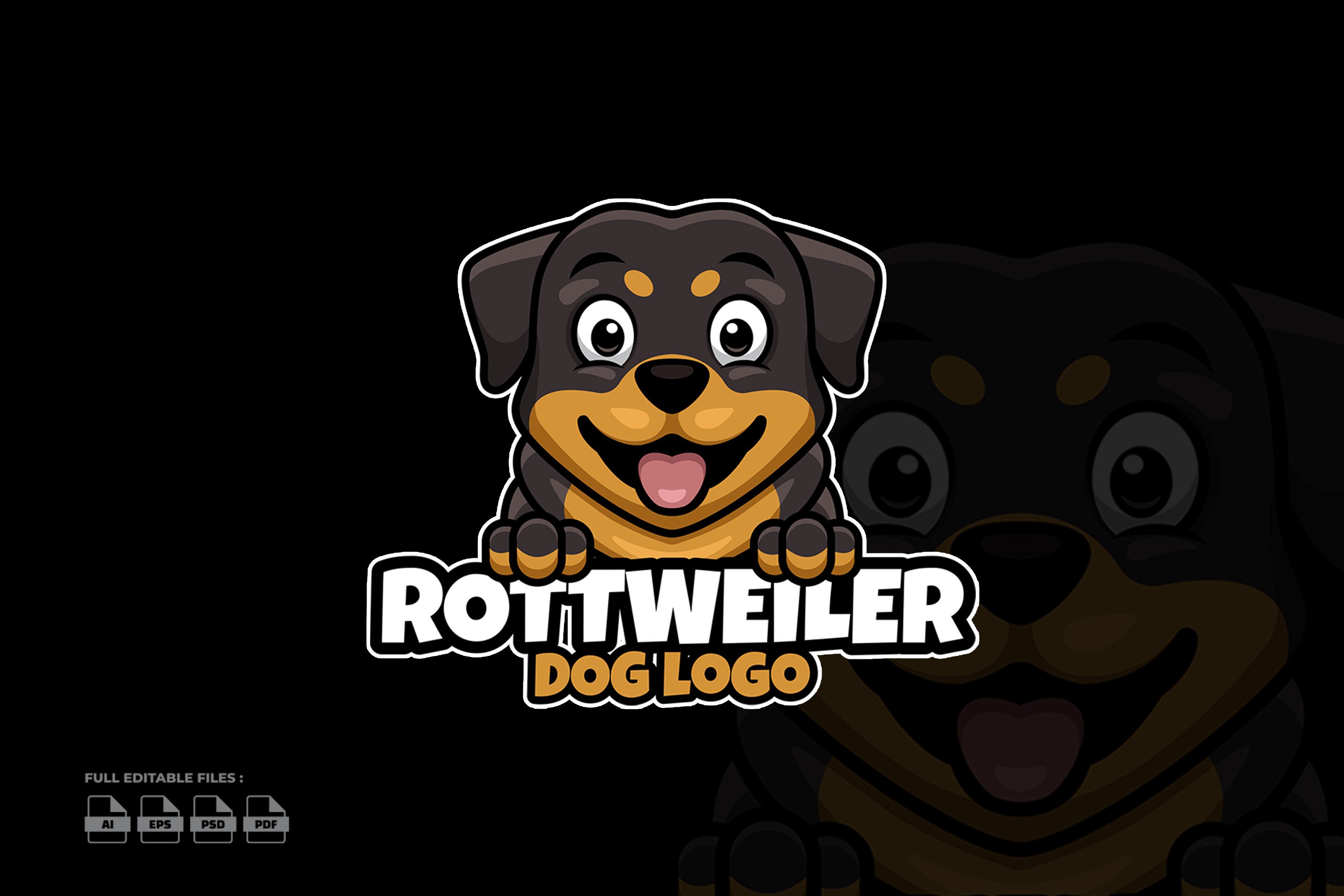 Rottweiler Pets Cartoon Logo cover image.