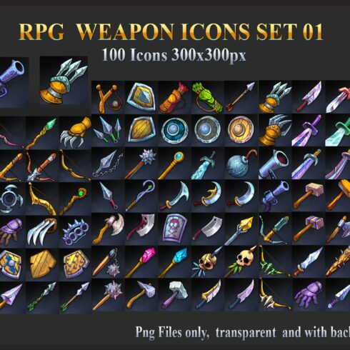 RPG Weapon Icons Set 01 cover image.