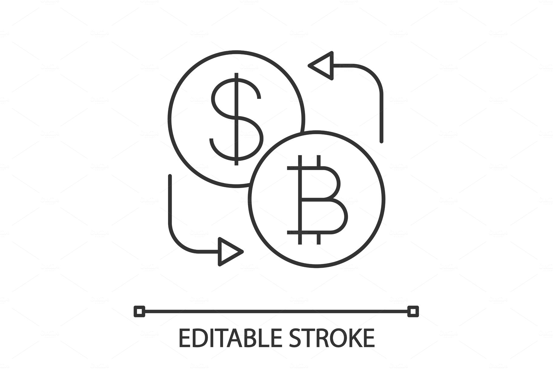 Bitcoin and dollar exchange icon cover image.