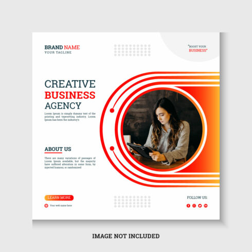 Digital business marketing social media post design template cover image.