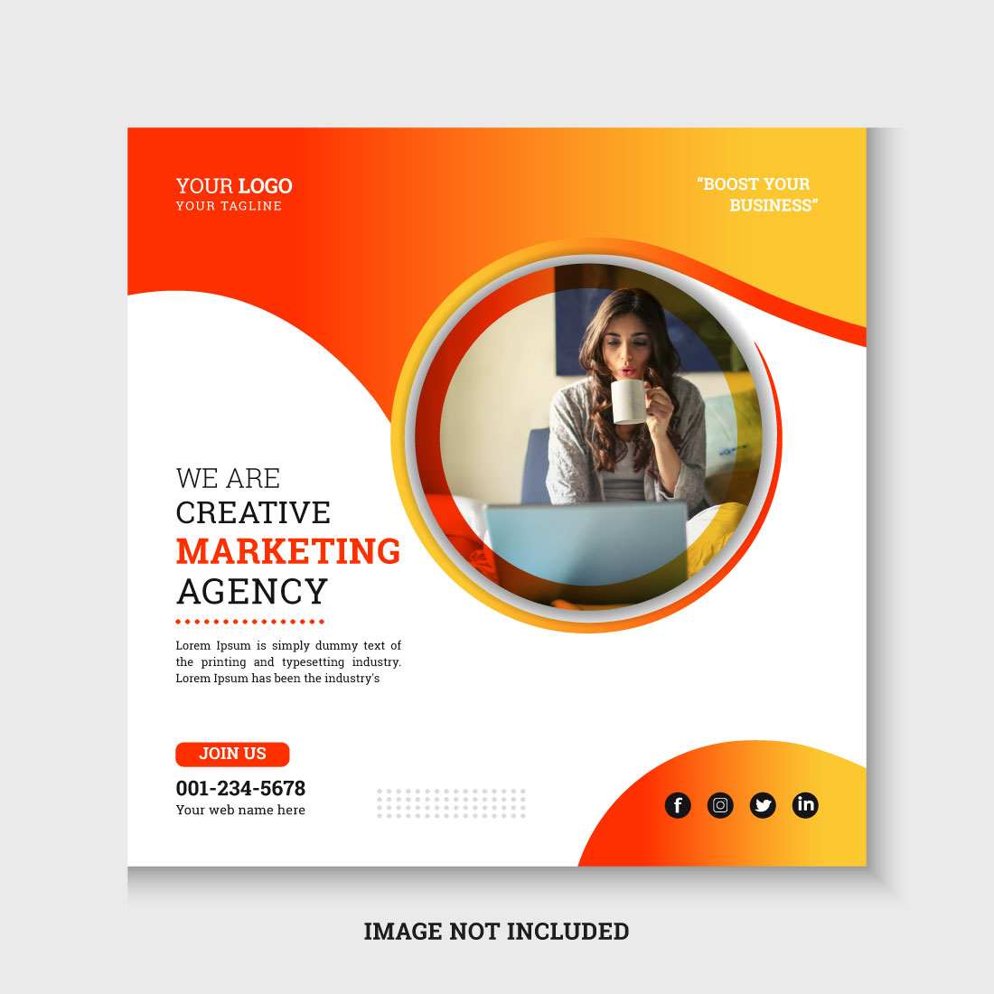 Digital marketing agency social media and instagram post design template cover image.