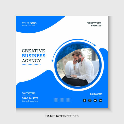 Digital marketing agency social media and instagram post design template cover image.