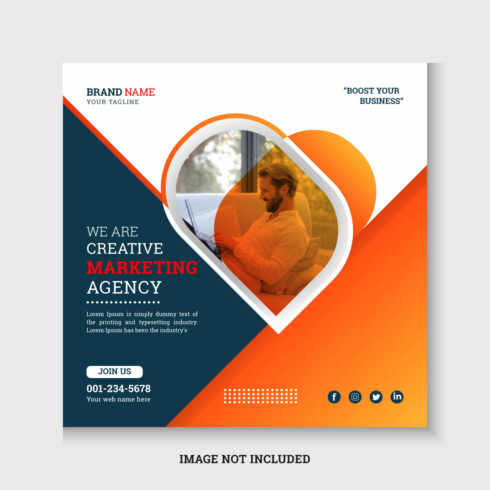 Digital marketing agency social media and instagram post design cover image.