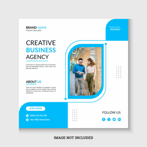 Digital marketing social media and instagram post design template cover image.