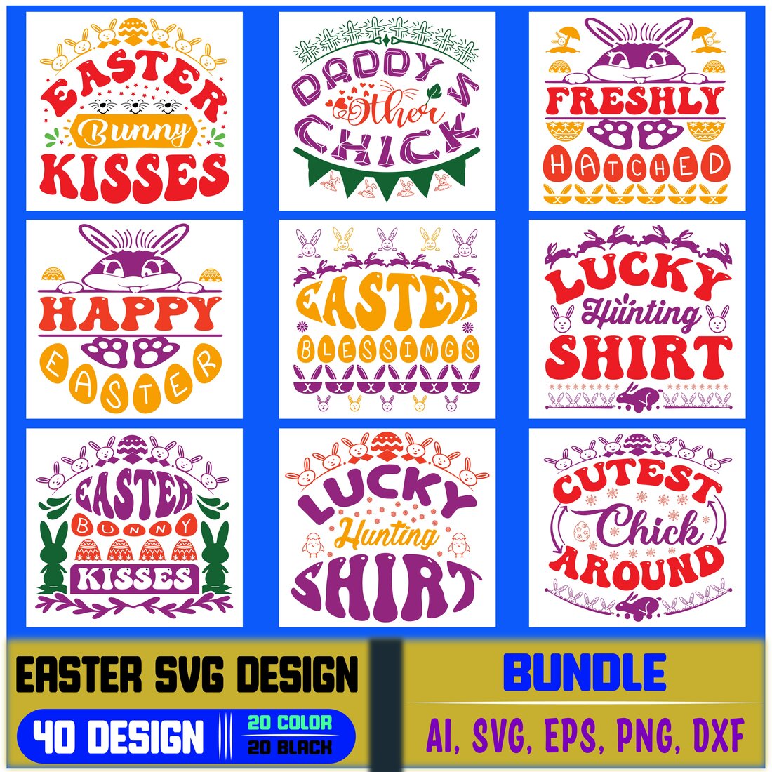 Easter SVG Design Bundle cover image.