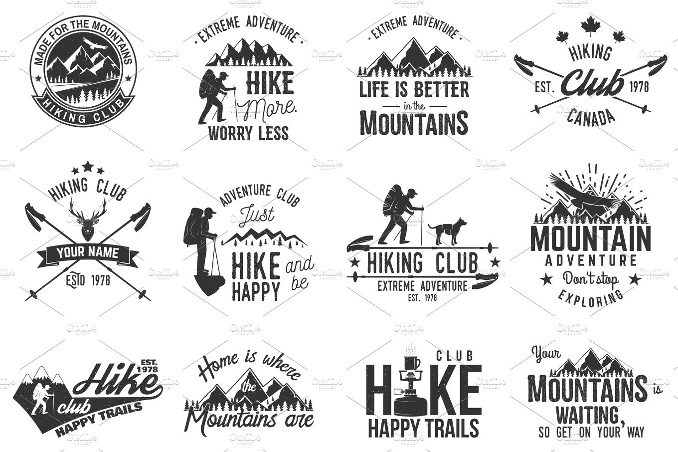 Hiking club badge. cover image.