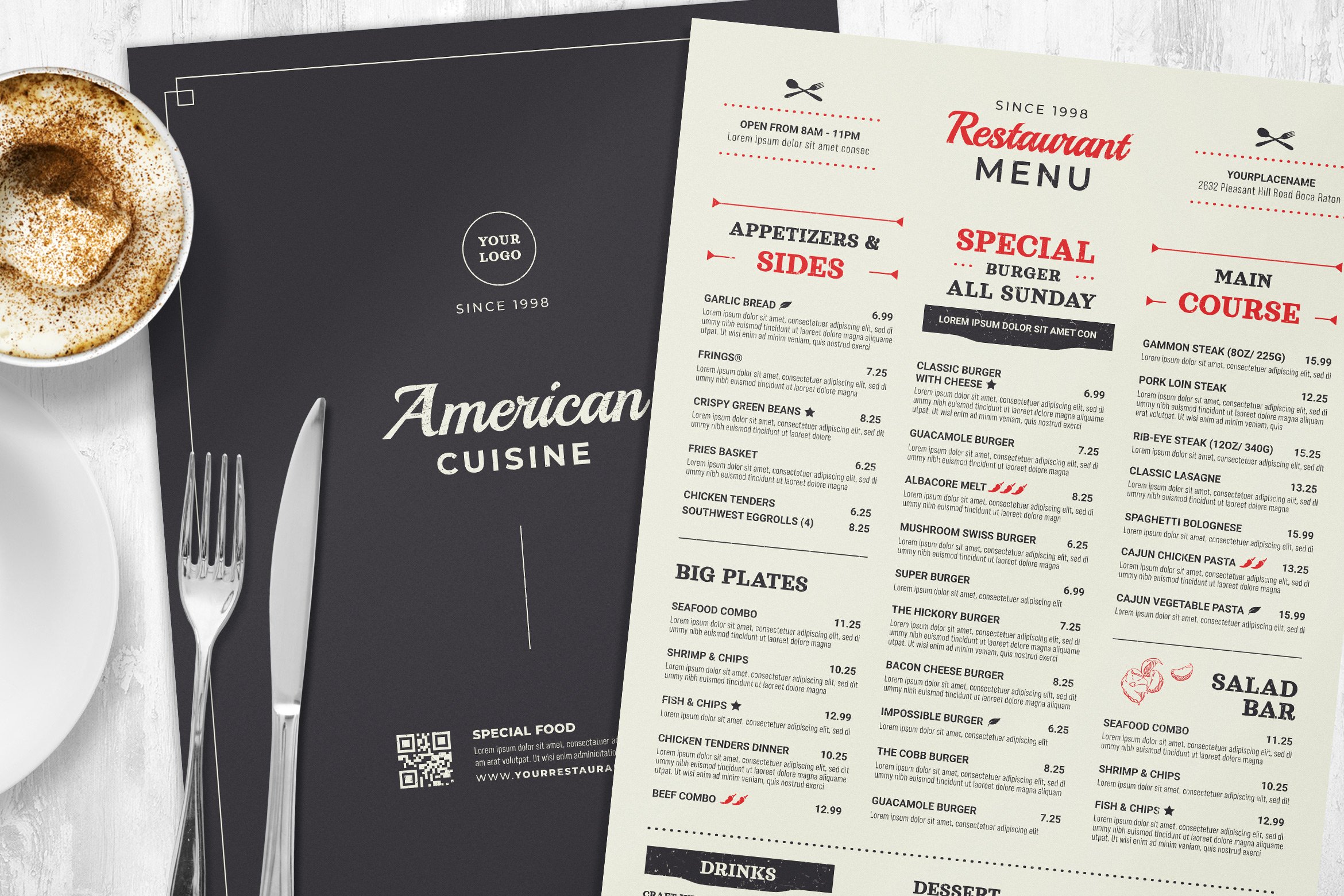 Rustic BBQ Menu Templates cover image.