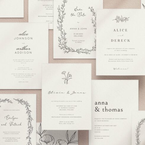 ROMANTIC WEDDING | 10 invitations cover image.