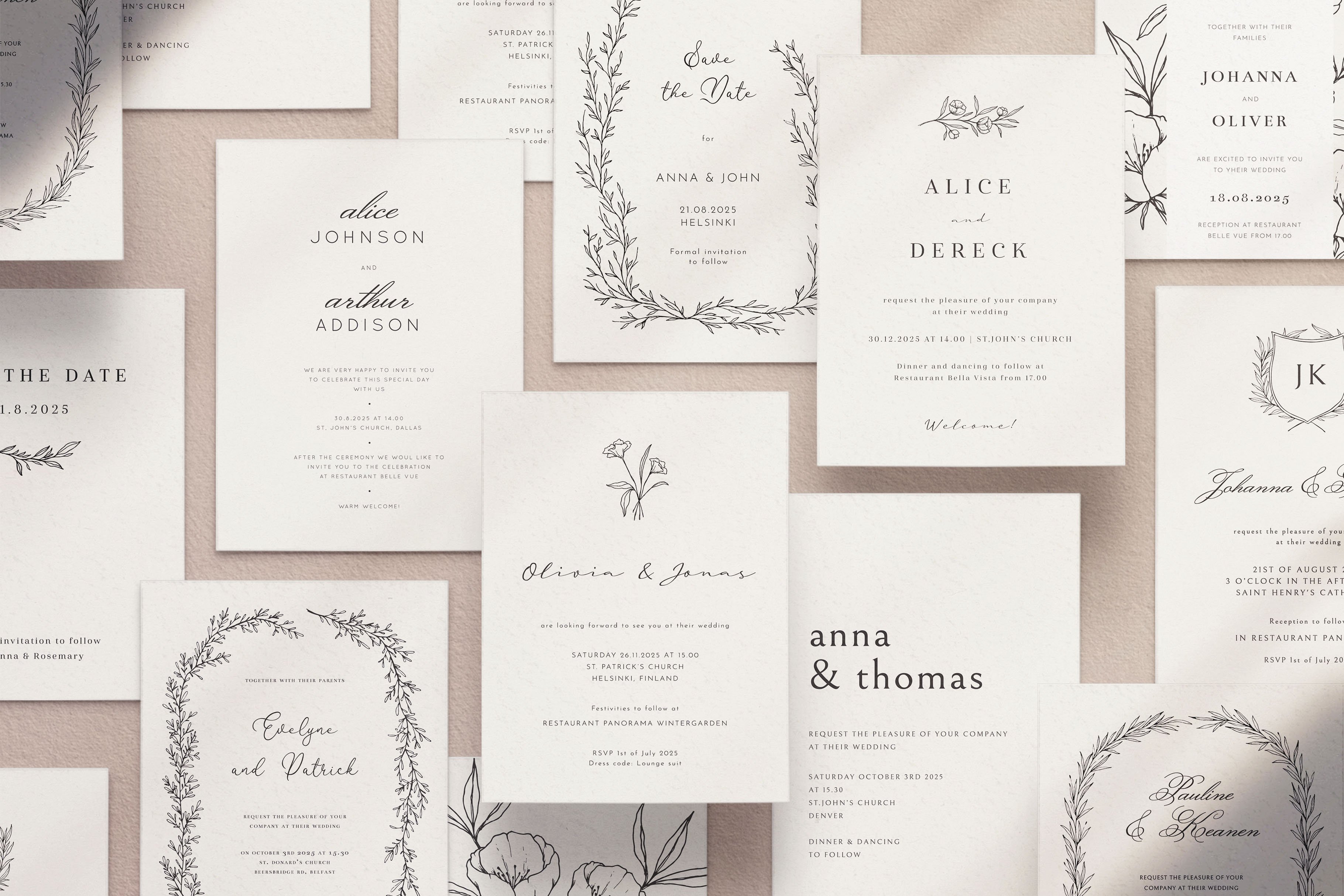 ROMANTIC WEDDING | 10 invitations cover image.