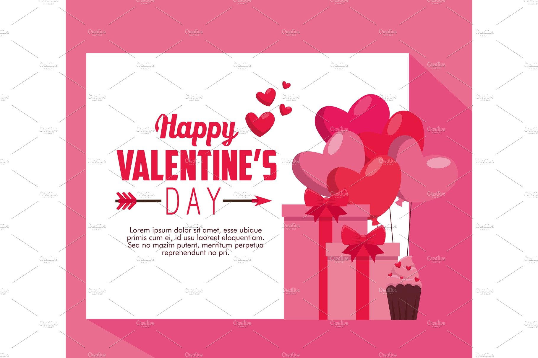 valentine card with presents gifts cover image.