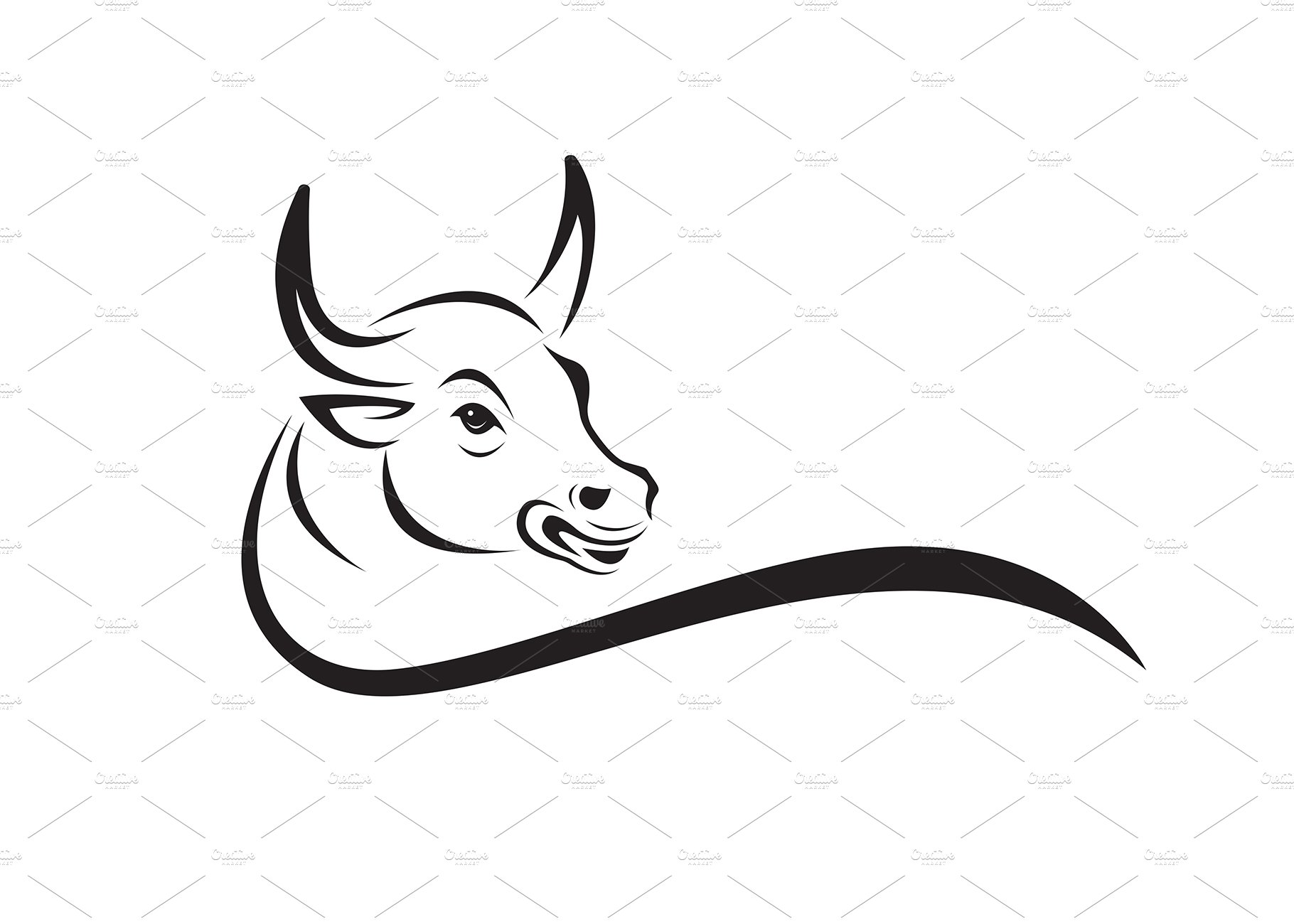 Vector of a bull head design. cover image.